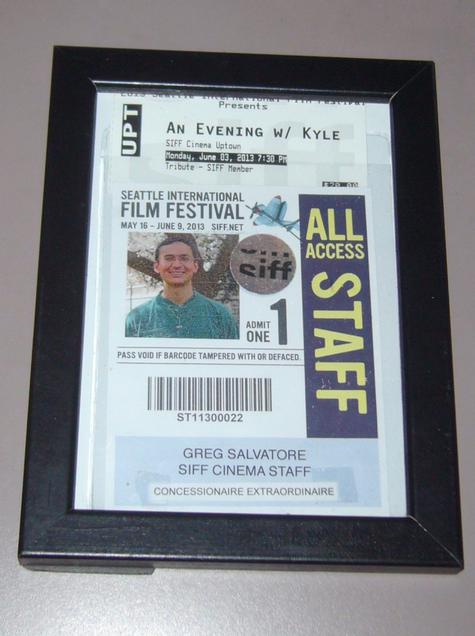 85. My festival badge -- found and framed